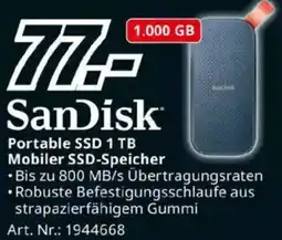 Media Markt SanDisk Portable SSD 1 TB Mobiler SSD-Speicher Angebot
