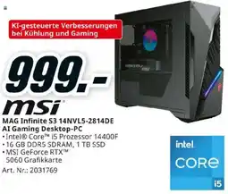 Media Markt msi MAG Infinite S3 14NVL5-2814DE AI Gaming Desktop-PC Angebot