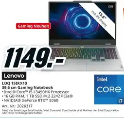 Media Markt Lenovo LOQ 15IRX10 Gaming Notebook Angebot