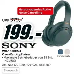 Media Markt SONY WH-1000XM4 Over-Ear Kopfhörer Angebot