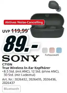 Media Markt SONY C710N True Wireless In-Ear Kopfhörer Angebot