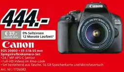 Media Markt Canon EOS 2000D + EF-S18-55 mm Spiegelreflexkamera-Set Angebot