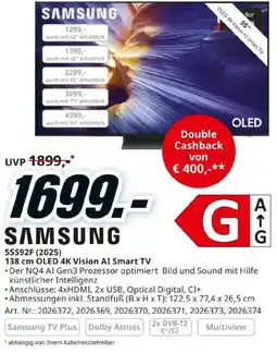 Media Markt SAMSUNG OLED 4K Vision Al Smart TV Angebot