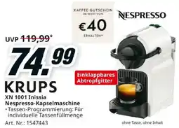 Media Markt KRUPS XN 1001 Inissia Nespresso-Kapselmaschine Angebot