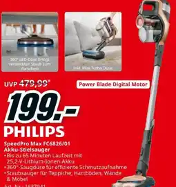 Media Markt PHILIPS SpeedPro Max FC6826/01 Akku-Stielsauger Angebot