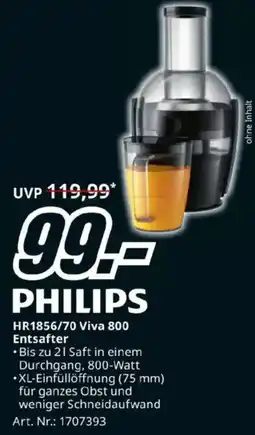 Media Markt PHILIPS HR1856/70 Viva 800 Entsafter Angebot