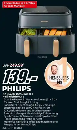 Media Markt PHILIPS NA 352/00 DUAL BASKET Heißluftfritteuse Angebot