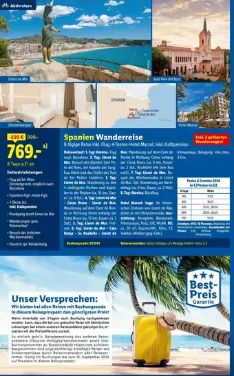 Lidl Reisen Spanien Wanderreise Angebot