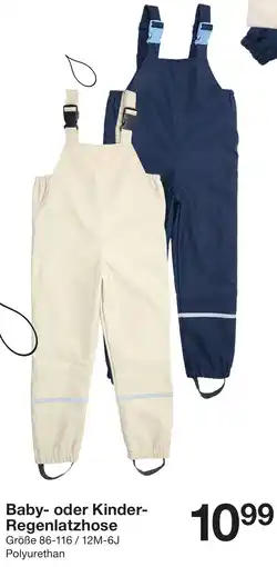 Zeeman Baby- oder Kinder- Regenlatzhose Angebot