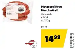 Eurogast Grissemann Metzgerei Krug Hirschwürstl Angebot