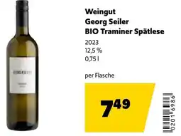 Eurogast Grissemann Weingut Georg Seiler BIO Traminer Spätlese Angebot