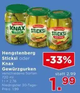 Unimarkt Hengstenberg Sticksi oder Knax Gewürzgurken Angebot