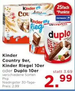 Unimarkt Kinder Country 9er, Kinder Riegel 10er oder Duplo 10er Angebot