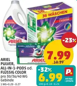 PENNY Ariel pulver, all-in-1-pods od. flüssig color Angebot