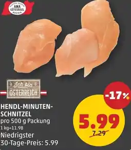 PENNY Hendl-minuten- schnitzel Angebot