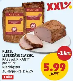 PENNY Kletzl leberkäse classic, käse od. pikant Angebot