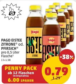 PENNY Pago eistee zitrone* od. pfirsich Angebot