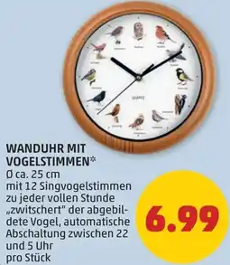 PENNY Wanduhr mit vogelstimmen Angebot