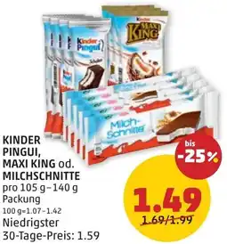 PENNY Kinder pingui, maxi king od. milchschnitte Angebot