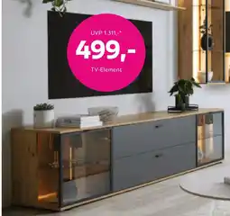 Mömax TV-Element Florenz Grau/Schwarz/Eiche Artisan Angebot