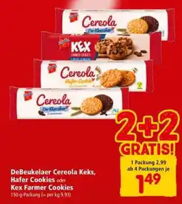 Interspar DeBeukelaer Cereola Keks, Hafer Cookies oder Kex Farmer Cookies Angebot