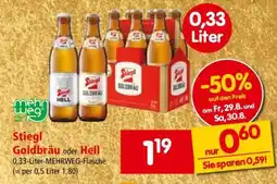 Interspar Stiegl Goldbräu oder Hell Angebot