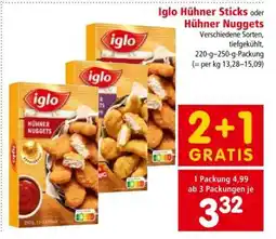 Interspar Iglo Hühner Sticks oder Hühner Nuggets Angebot