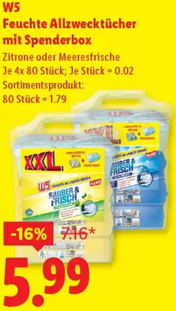 Lidl W5 Feuchte Allzwecktücher mit Spenderbox Angebot