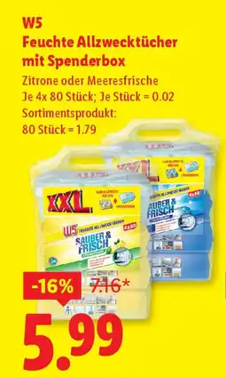 Lidl W5 Feuchte Allzwecktücher mit Spenderbox Angebot