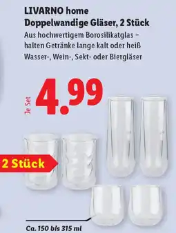 Lidl LIVARNO home Doppelwandige Gläser Angebot