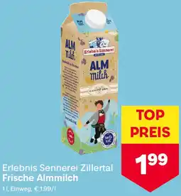 MPreis Erlebnis Sennerei Zillertal Frische Almmilch Angebot