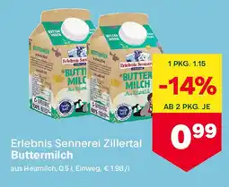 MPreis Erlebnis Sennerei Zillertal Buttermilch Angebot