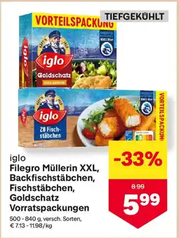MPreis iglo Filegro Müllerin XXL, Backfischstäbchen Angebot