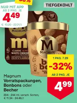 MPreis Magnum Vorratspackungen, Bonbons oder Becher Angebot
