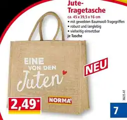Norma Jute- Tragetasche Angebot