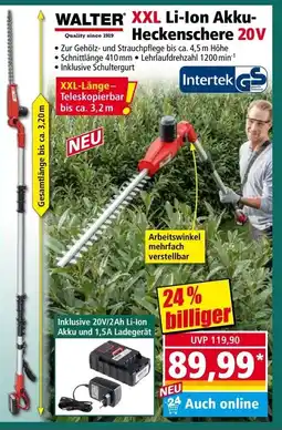 Norma WALTER XXL Li-Ion Akku Heckenschere 20V Angebot