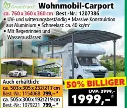 Norma GreenYard Wohnmobil Carport Angebot