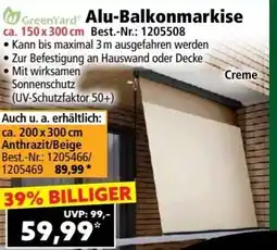 Norma GreenYard Alu Balkonmarkise Angebot