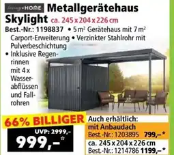 Norma Metallgerätehaus Skylight Angebot
