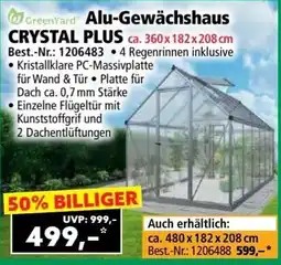 Norma GreenYard Alu Gewächshaus CRYSTAL PLUS Angebot