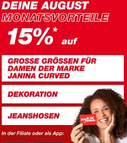 KiK Auf grosse grössen für damen der marke janina curved dekoration jeanshosen Angebot