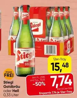 Spar Stiegl Goldbräu oder Hell 0,33 Liter Angebot