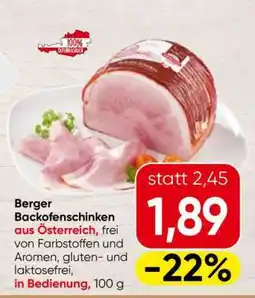 Spar Berger Backofenschinken Angebot