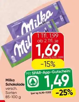 Spar MILKA SCHOKOLADE Angebot