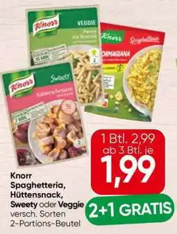 Spar Knorr Spaghetteria, Hüttensnack, Sweety oder Veggie Angebot