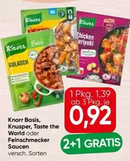 Spar Knorr Basis, „Knusper“, „Taste the World“ oder Feinschmecker Saucen Angebot