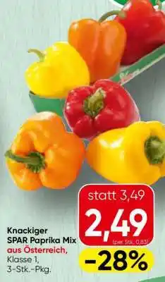 Spar knackiger SPAR Paprika-Mix aus Österreich Angebot
