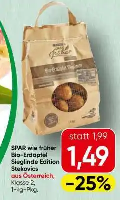 Spar SPAR wie früher Bio-Erdäpfel Sieglinde Edition Stekovics Angebot