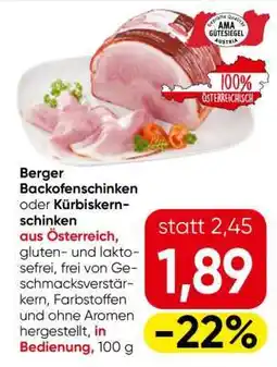 Eurospar Berger Backofenschinken oder Kürbiskernschinken Angebot