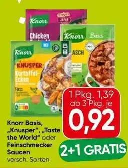 Eurospar Knorr Basis, „Knusper“, „Taste the World“ oder Feinschmecker Saucen Angebot